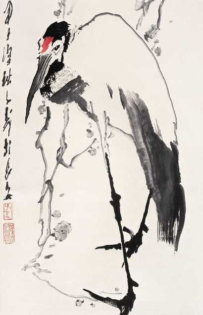 王子武 甲子（1984年）作 鹤 立轴